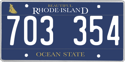 RI license plate 703354