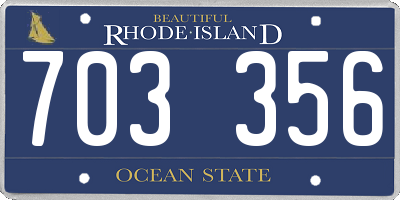 RI license plate 703356
