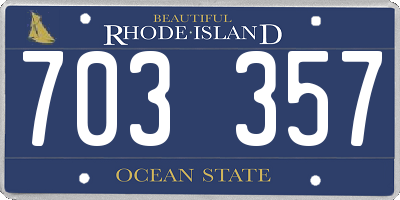 RI license plate 703357