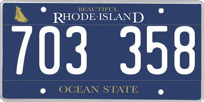 RI license plate 703358