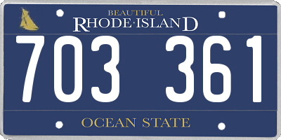 RI license plate 703361