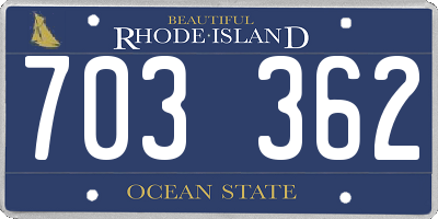 RI license plate 703362
