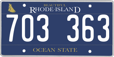 RI license plate 703363