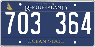 RI license plate 703364