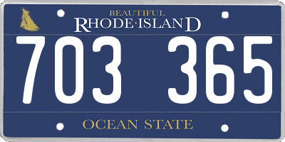 RI license plate 703365