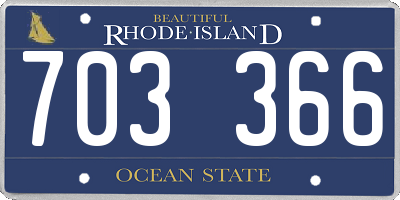 RI license plate 703366