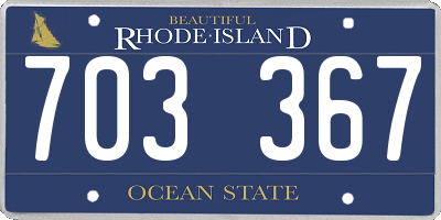 RI license plate 703367