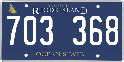 RI license plate 703368