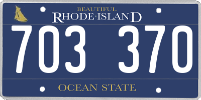 RI license plate 703370