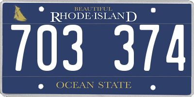 RI license plate 703374