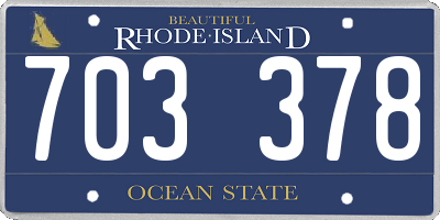 RI license plate 703378