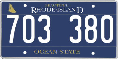 RI license plate 703380
