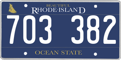 RI license plate 703382