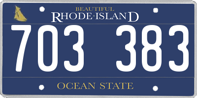 RI license plate 703383