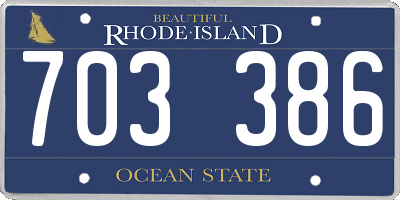 RI license plate 703386