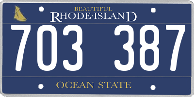 RI license plate 703387
