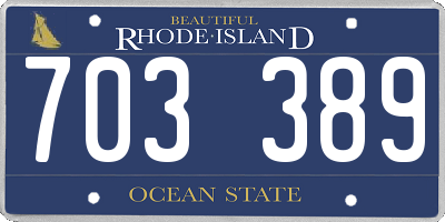 RI license plate 703389
