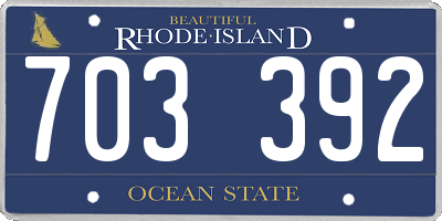 RI license plate 703392