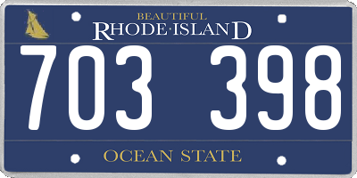 RI license plate 703398
