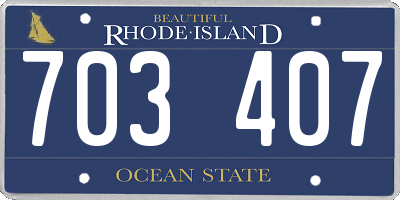 RI license plate 703407