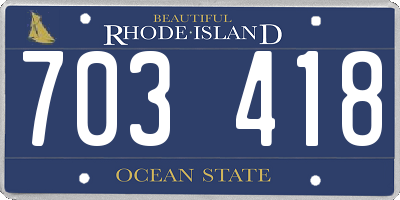 RI license plate 703418