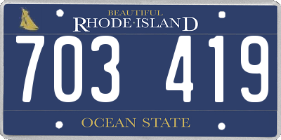 RI license plate 703419