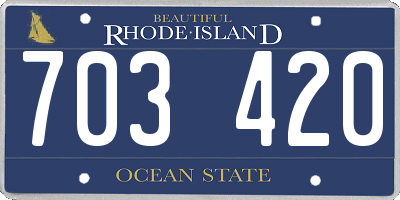 RI license plate 703420