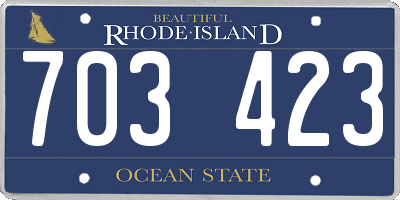 RI license plate 703423