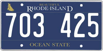 RI license plate 703425