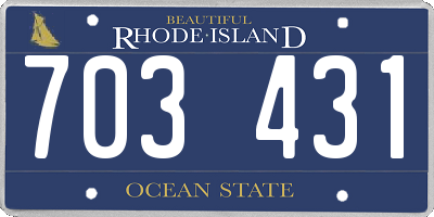 RI license plate 703431