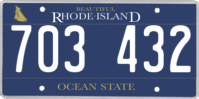 RI license plate 703432