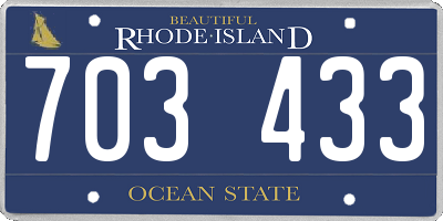 RI license plate 703433