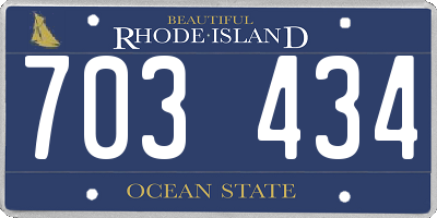 RI license plate 703434