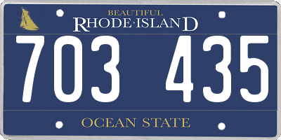 RI license plate 703435