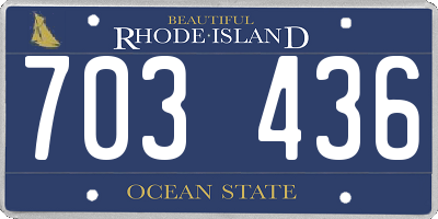 RI license plate 703436