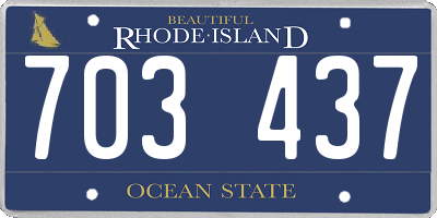 RI license plate 703437