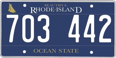 RI license plate 703442