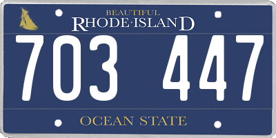 RI license plate 703447
