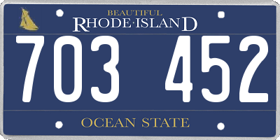 RI license plate 703452