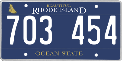 RI license plate 703454