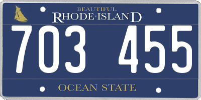 RI license plate 703455