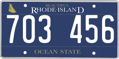 RI license plate 703456