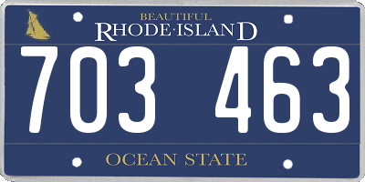 RI license plate 703463