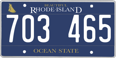 RI license plate 703465
