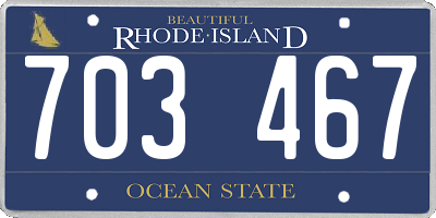 RI license plate 703467