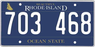 RI license plate 703468