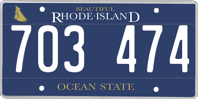 RI license plate 703474