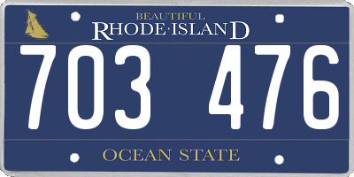 RI license plate 703476