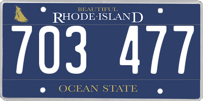 RI license plate 703477