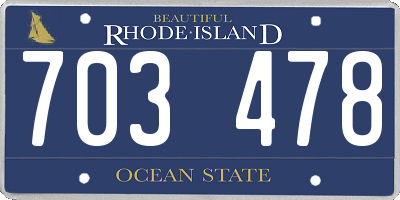 RI license plate 703478